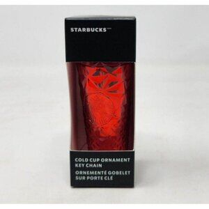 2023 Starbucks Holiday Red Prism Diamond Cold Cup Christmas Ornament Keychain